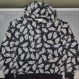 Nike AOP Hoodie Medium All Over Print Spellout Skater Streetwear Sportswear